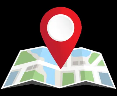 Map view with a location marker used for setting safe zones