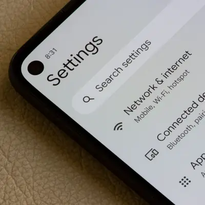 Android settings screen on a phone showing system options